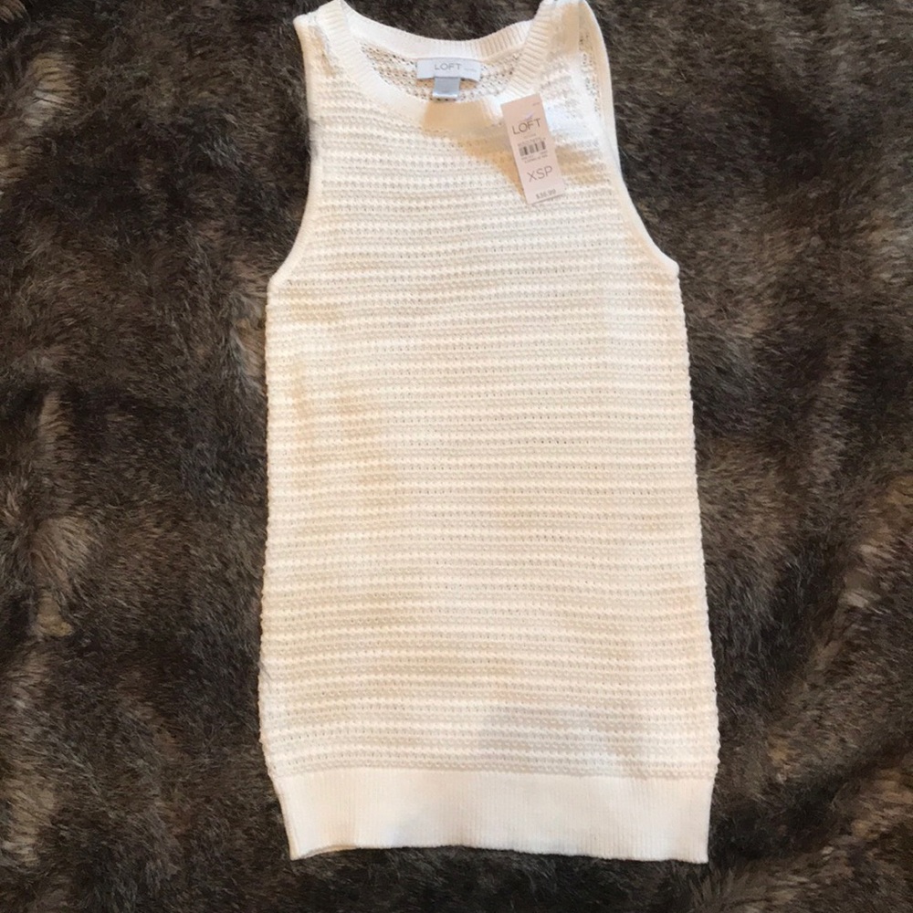 Loft. Sweater tank top. Cream ivory